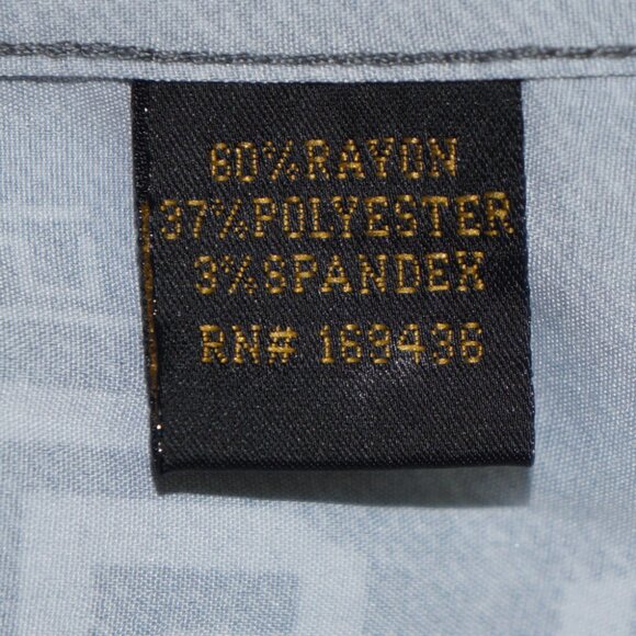 PAVINI Gray Long Sleeve Button Front Geometric Baroque Pattern Shirt Sz XXL - Picture 7 of 7